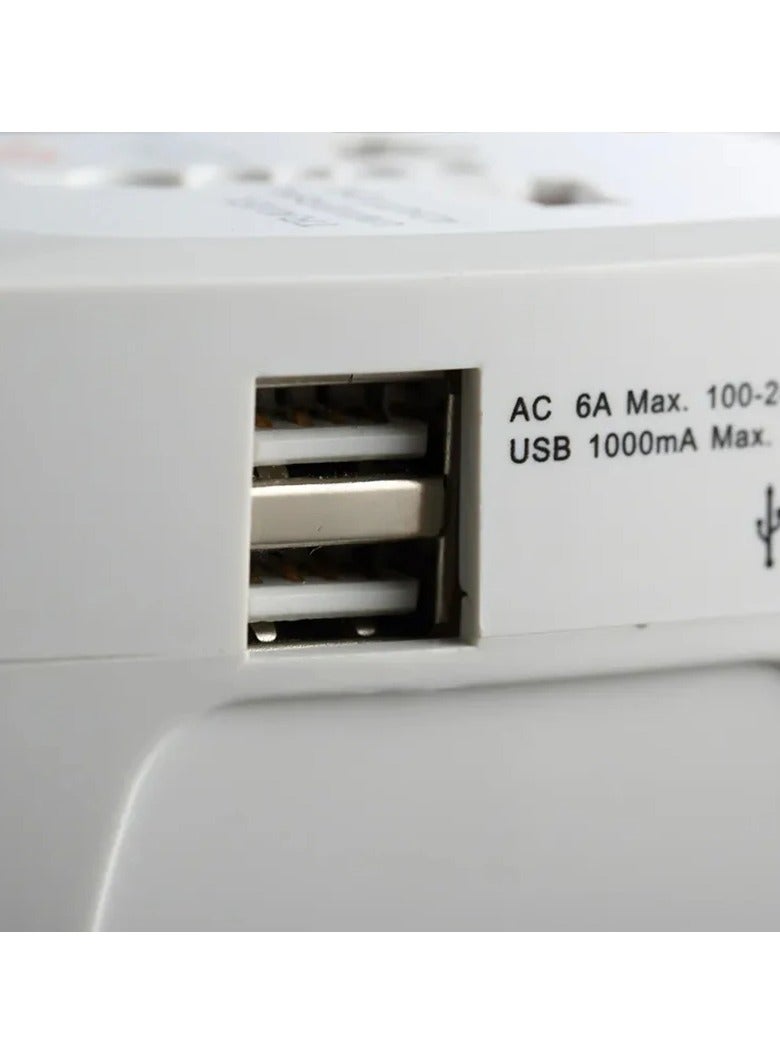 Versatile universal AC power adapter for travel, designed for use with multiple plug types, including two USB ports to efficiently charge different devices - Image 5