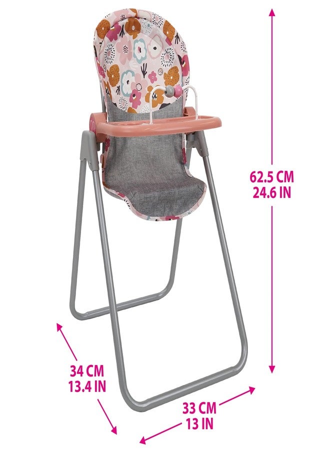 509 Crew: Melange Flora - Foodie Doll Highchair - 5pc Feeding Accessories, Fits Dolls Up to 24", Tilting Seat, Foldable, Food Tray, Kids Toy, Ages 3+ - Image 2