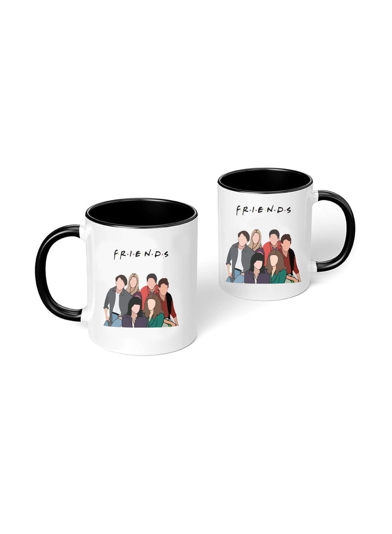 PRINTSHOP4ME Friends Coffee Mug - Stylish Black Two-Tone Ceramic Mug - Gift for Friends - Perfect for Sipping - Chatting and Creating Unforgettable Moments Together - Image 2
