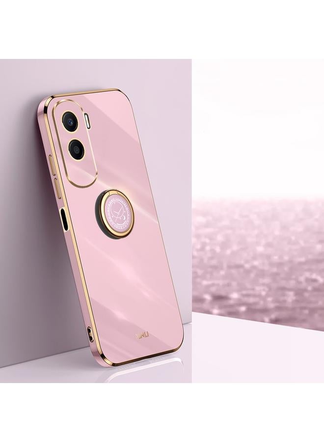 Case For Honor X50i 5G Straight Edge 6D Electroplate TPU Phone Case with Ring Holder