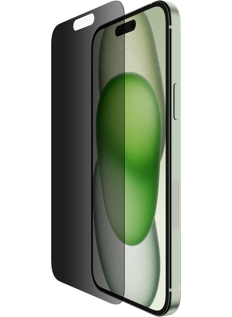 ELTRAZONE ScreenForce TemperedGlass Treated Privacy Screen Protector for iPhone 15 Plus & iPhone 14 Pro Max - Slim & Scratch-Resistant - Includes Easy Align Tray for Bubble Free Application - Image 1