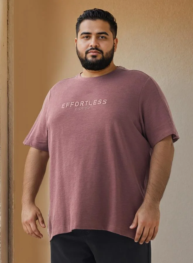 Splash FAV Plus Size Slogan Print Cut and Sew T-shirt