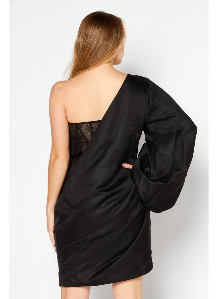 RIVER ISLAND Women Textured Mini Dress, Black  - Image 2