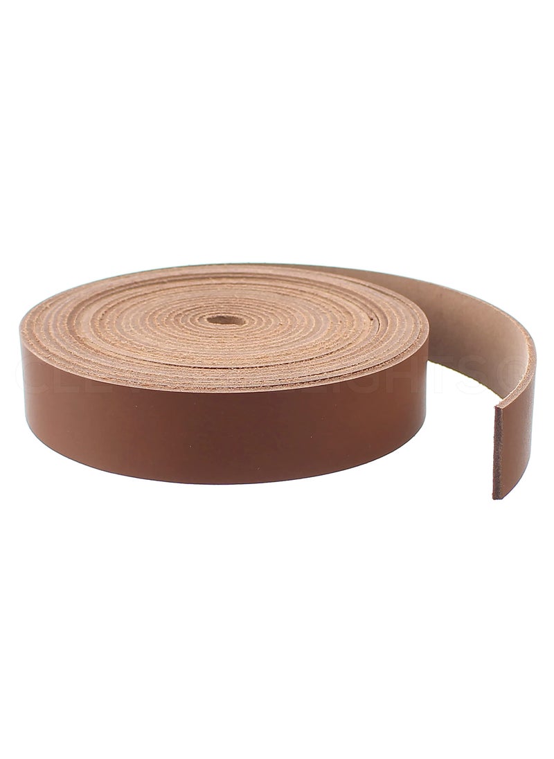 CleverDelights CleverDelights Brown 1 Leather Strap  15 Feet  25mm Genuine Leather Strip 