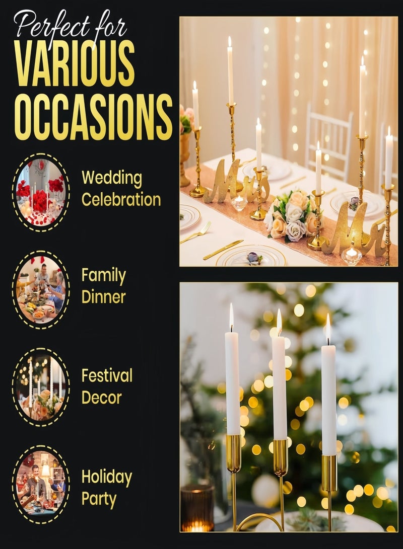10 Pcs White Unscented Taper Candles, Long Straight Rod Candles, Smokeless Dripless Decorative Candles for Wedding, Dinner, Home Decor & Emergency Lighting - Image 5