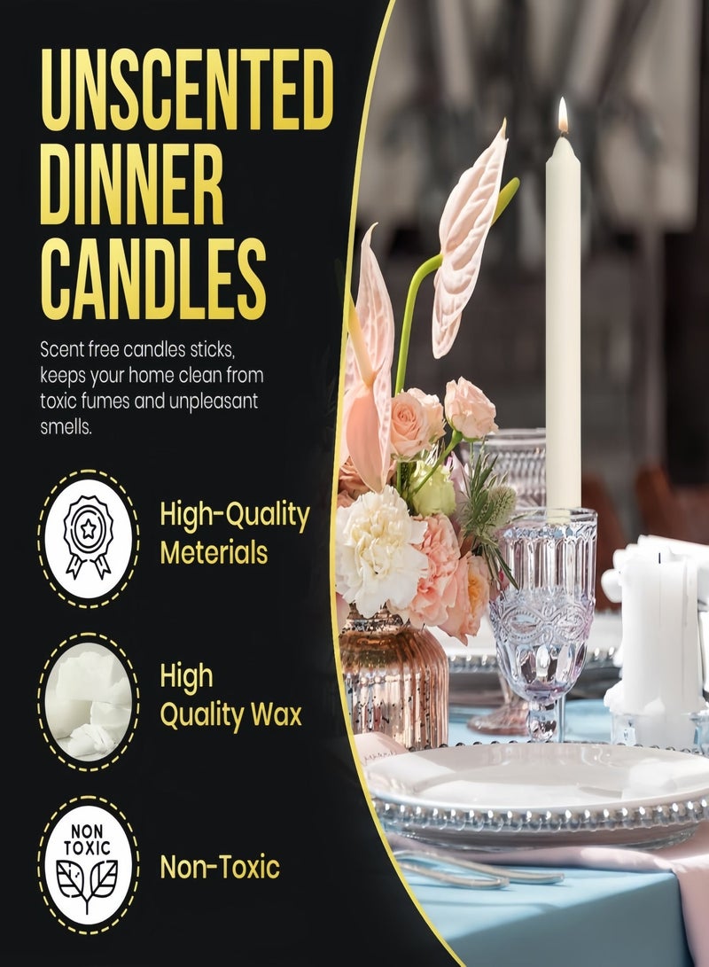 10 Pcs White Unscented Taper Candles, Long Straight Rod Candles, Smokeless Dripless Decorative Candles for Wedding, Dinner, Home Decor & Emergency Lighting - Image 4