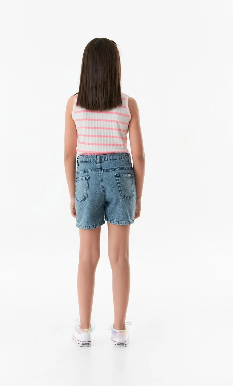 FullaModa Flower Embroidered Girls' Shorts