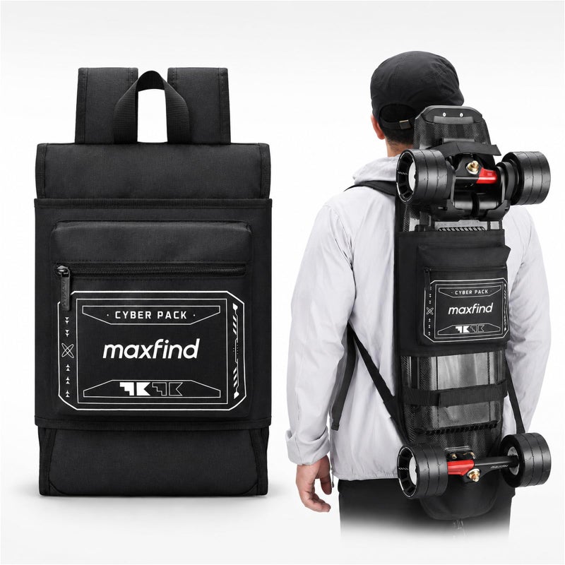 maxfind Professional Skateboard Backpack Waterproof Durable MultiFunctional Sports Bag for Electric Skateboard Longboard Commuting Travel Backpack with Adjustable Straps - Image 2
