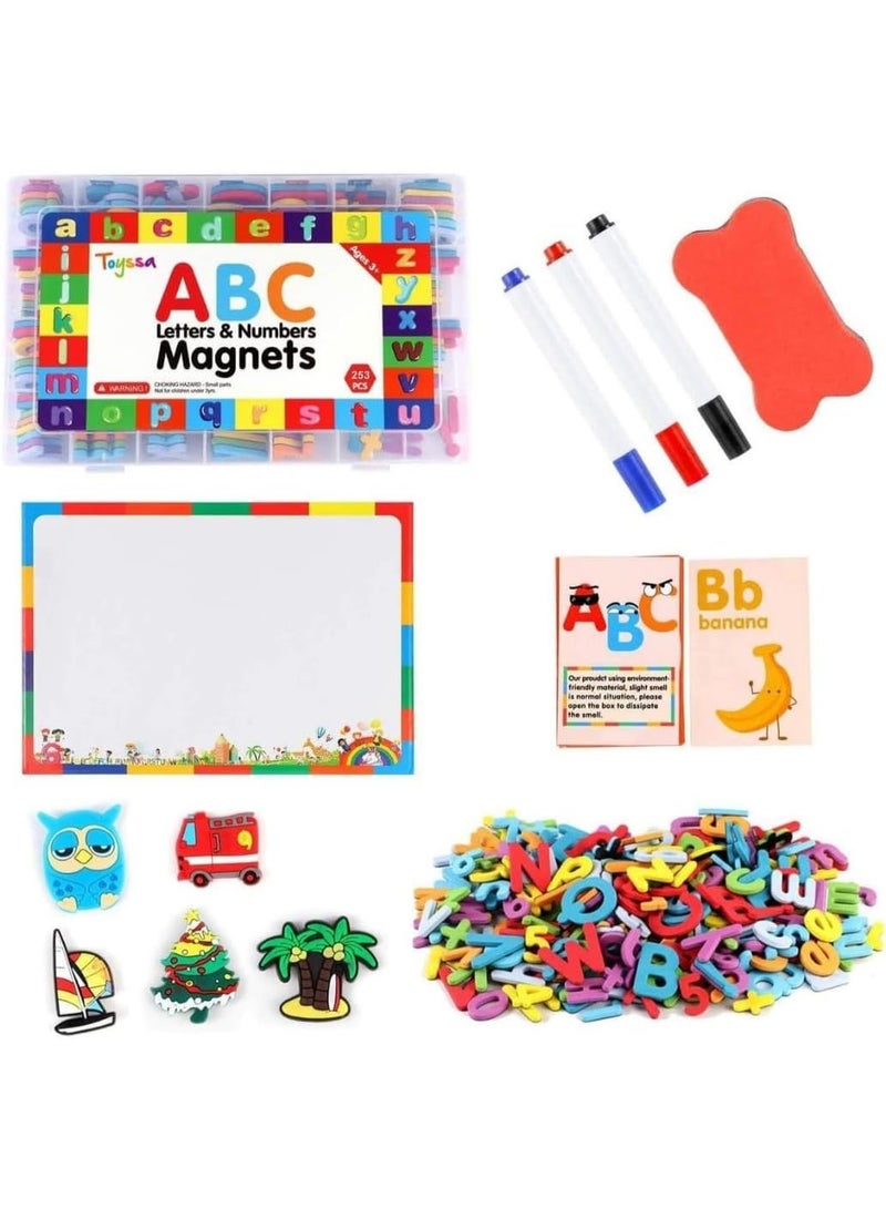 ST ZONE Magnetic Letters and Numbers Set, 253 PCS Alphabet Magnets with Storage Box, Multicolor Foam Educational Toys for Kids Learning, Spelling & Counting, Preschool Classroom Supplies - Image 3