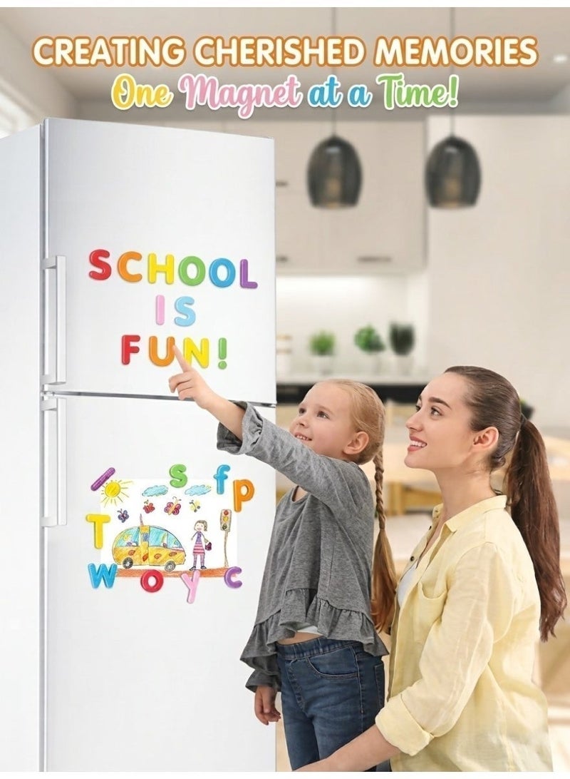 ST ZONE 253-Piece Magnetic Letters and Numbers Set – Uppercase & Lowercase EVA Foam Alphabet Magnets with Numbers & Math Symbols, Double-Sided Magnetic Whiteboard, 3 Dry-Erase Markers, Eraser & Divided Storage Box – Spelling & Math Toy for Kids 3+ - Image 3