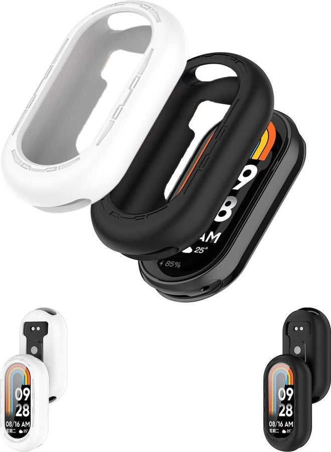 NOUKAJU [2pack] Case for Xiaomi Smart Band 10,NOUKAJU SmartBand Silicone Protector Cover,Easy to Install,Drop-Proof,Soft,Protective Case for Xiaomi Band 10(Black+White) - Image 1