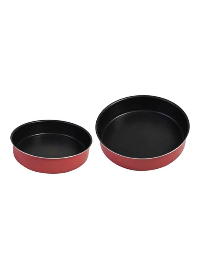 Minute Set Round Oven Dishes 2 Pieces Red/Black