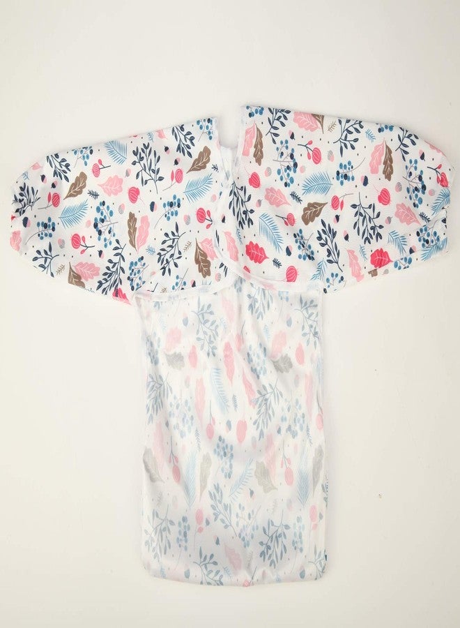 Sigzagor Baby Bib Sleeved Shirt With Pocket 1-3 years old Toddler Painting Drawing (Pink Foliage) - Image 3