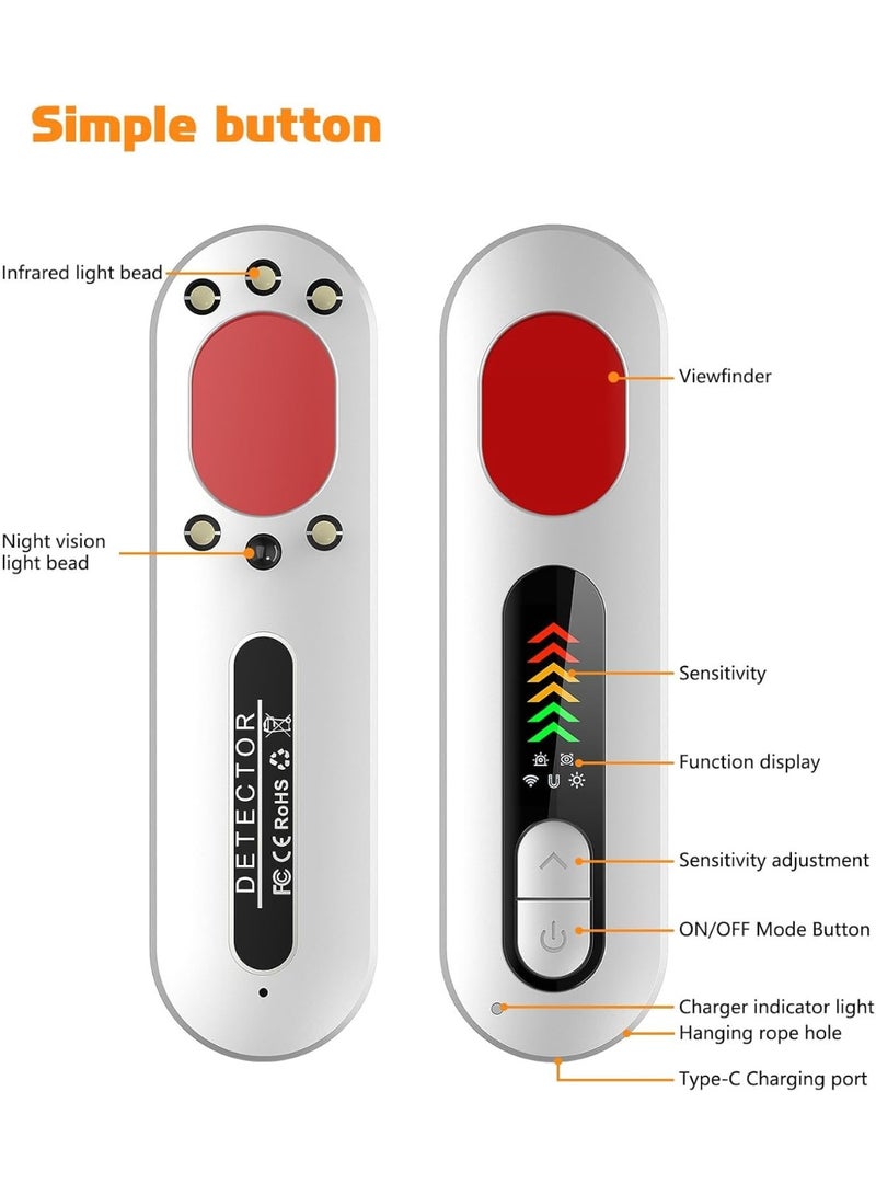 Hidden Camera Detectors, Camera Detector, Portable Anti Spy Camera Finder GPS Tracker Detector for Travel, Hotels, Car, 6 Levels Sensitivity 4 Modes - Image 2