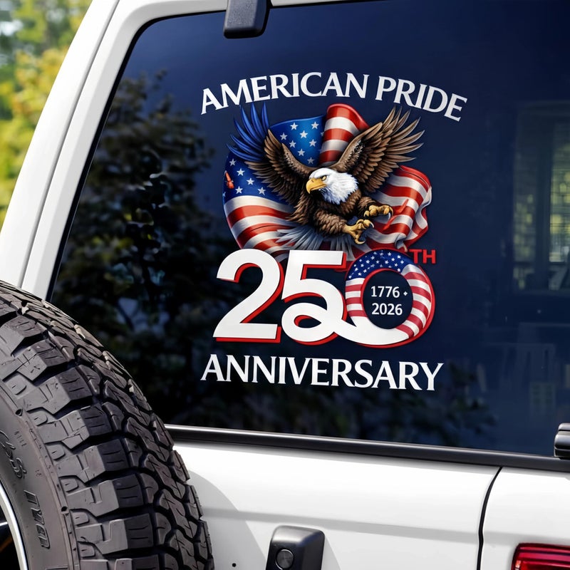 OANM studio 5Pcs USA Eagles 250th Anniversary Semiquincentennial 17762026 Car Window DecalWater Resistant Weatherproof Vinyl God Bless America Decals for Cars Tumblers Helmets Laptops 6inches 14cm - Image 3
