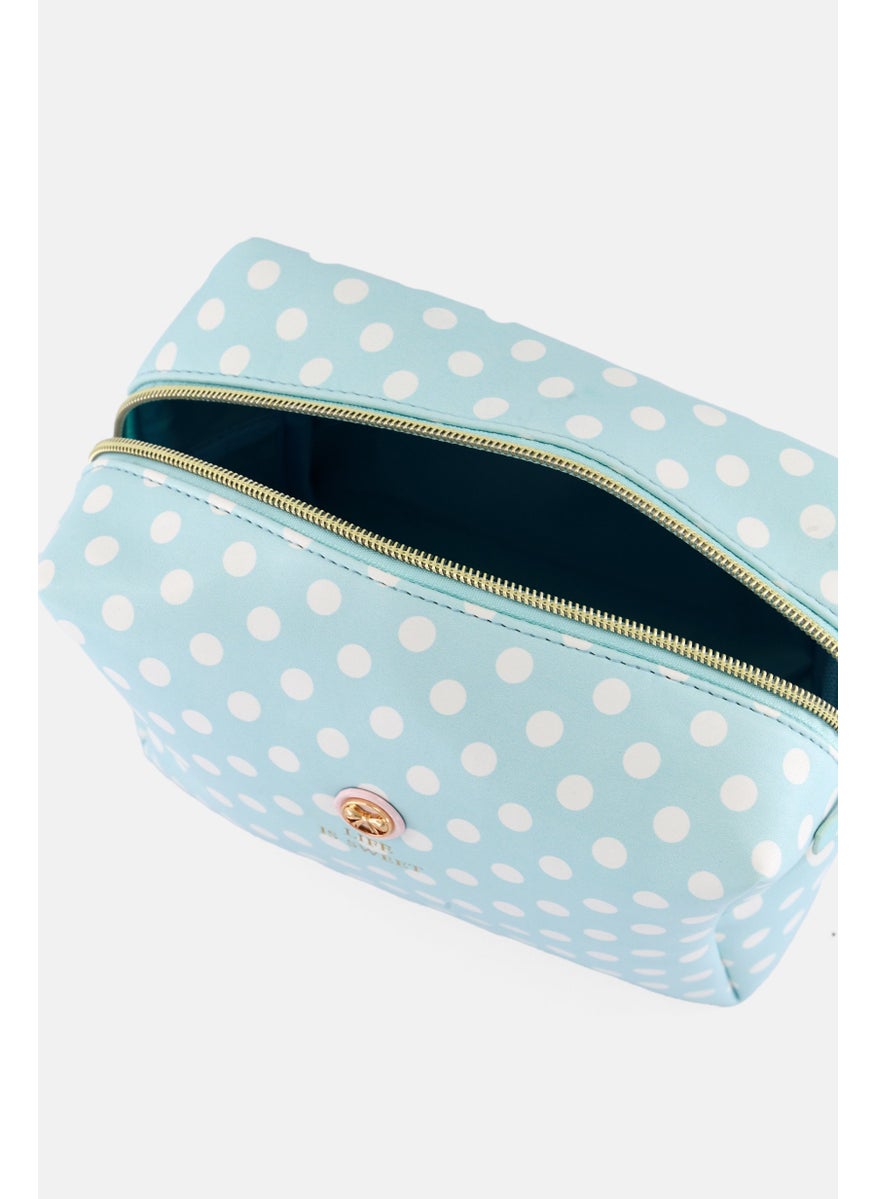Posh  Pop Women Polka Dots Print Cosmetics Bags, Multicolor  - Image 3