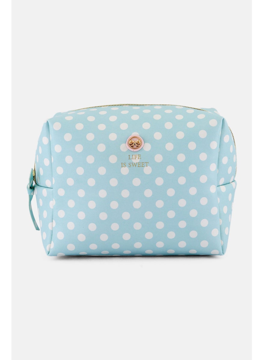 Posh  Pop Women Polka Dots Print Cosmetics Bags, Multicolor  - Image 1