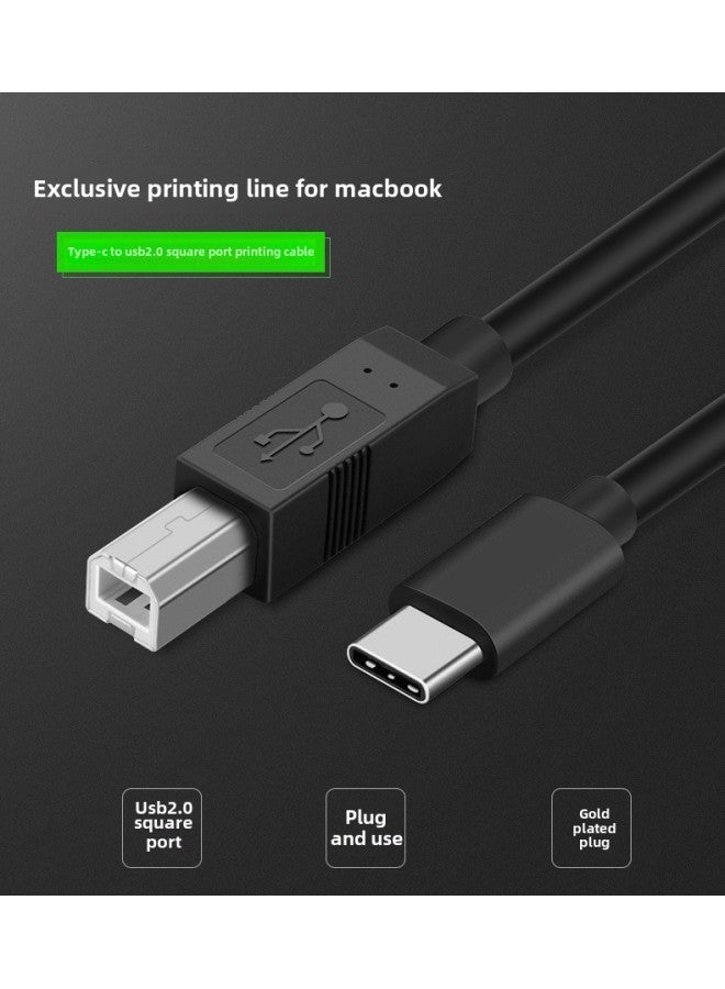 كابل بيانات طابعة Android Typec إلى USB وطابعة اتصال من النوع c ولوحة مفاتيح رقمية - اللون: TYPE-C ذكر لطباعة B طول سلك ذكر: 0.3 متر - Image 2