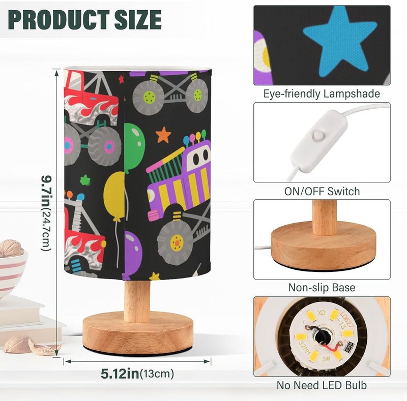 KLL Cartoon Cute Car Black Table Top Lamp Nightstand Light for Room Table Lamp for Girls Soft Light lampara escritorio Simple - Image 3