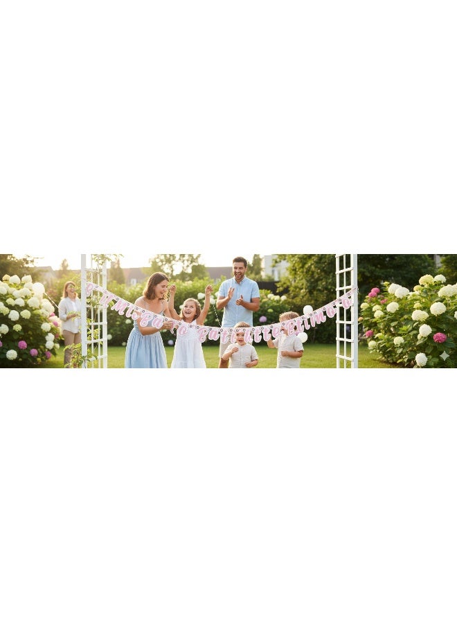 Ciao Il Mio Battesimo Rosa Paper Garland 2.10 m – Elegant Pink Baptism Hanging Banner with Modern Design – Decorative Banner for Baby Girl Christening Party - Image 3