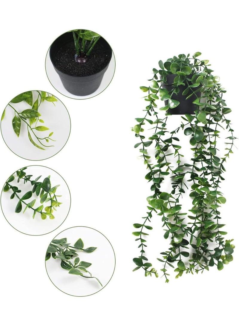ALAMAREQ Artificial Plants Indoor Outdoor, 3 Packs Fake Plants, Artificial Hanging Plants Fake Ivy With Pots Home Decor for Wedding, Party, Home Garden Bathroom Wall Decoration - Image 4