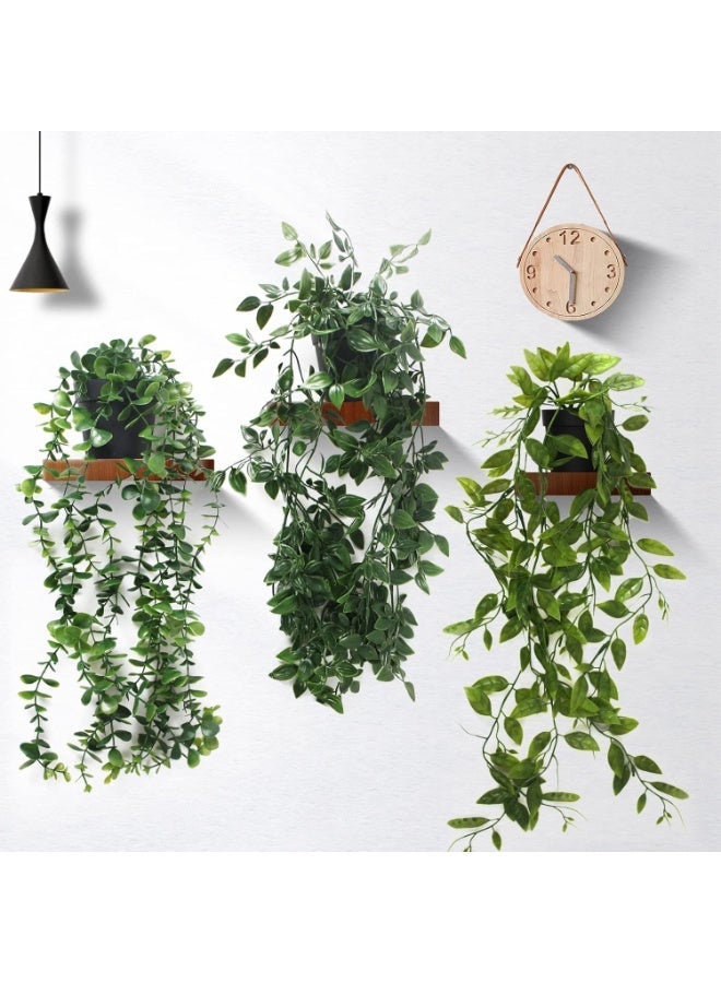 ALAMAREQ Artificial Plants Indoor Outdoor, 3 Packs Fake Plants, Artificial Hanging Plants Fake Ivy With Pots Home Decor for Wedding, Party, Home Garden Bathroom Wall Decoration - Image 2