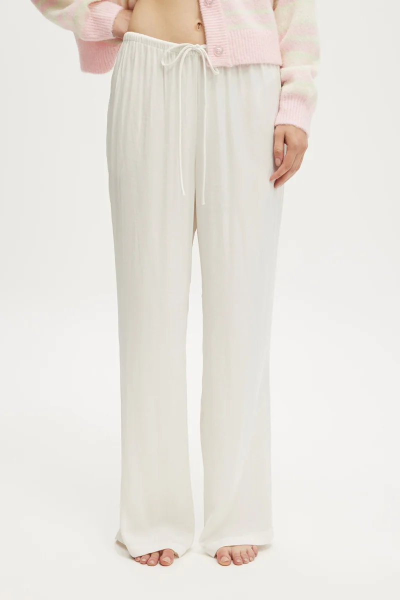 كوتون اون بنطلون ساتان واسع الساق مغسول