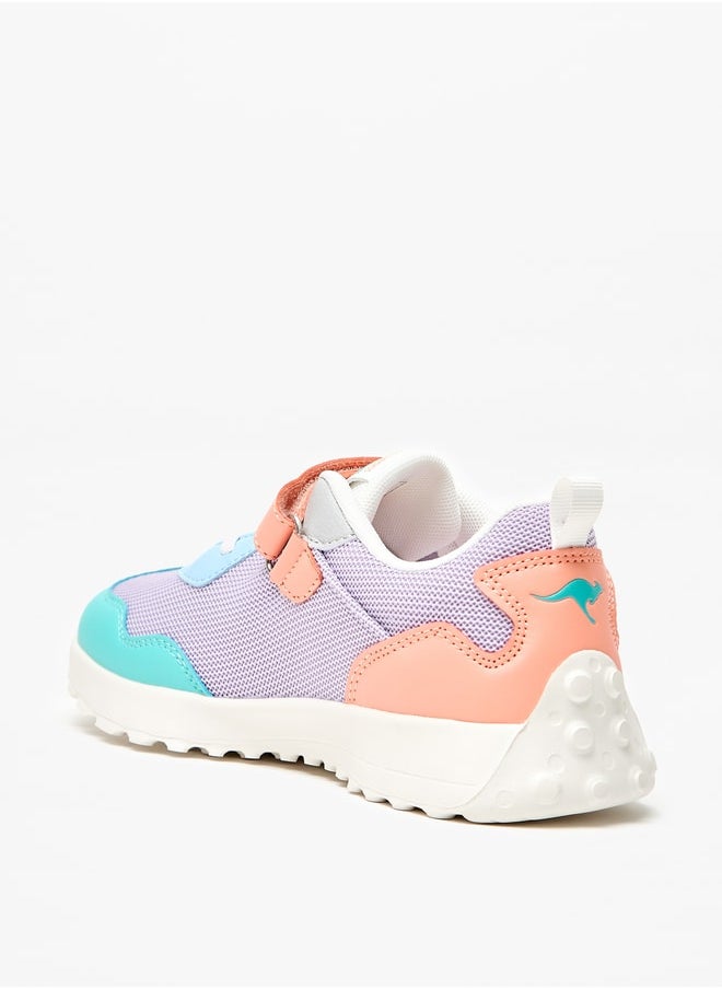 kangaROOS - Girl's Colourblock Sports Shoes with Hook and Loop Closure - Image 1