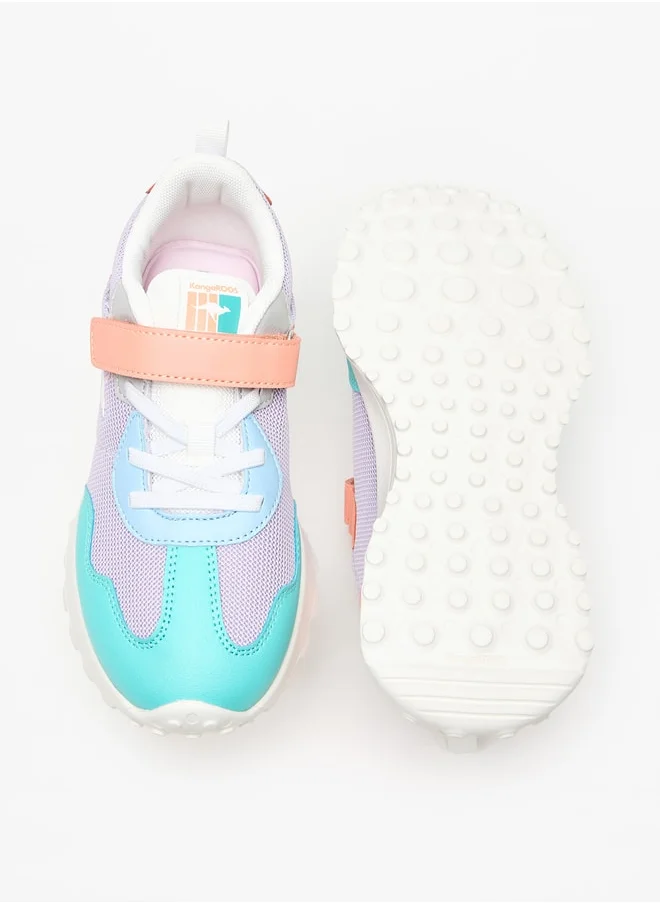 kangaROOS Girl's Colourblock Sports Shoes with Hook and Loop Closure