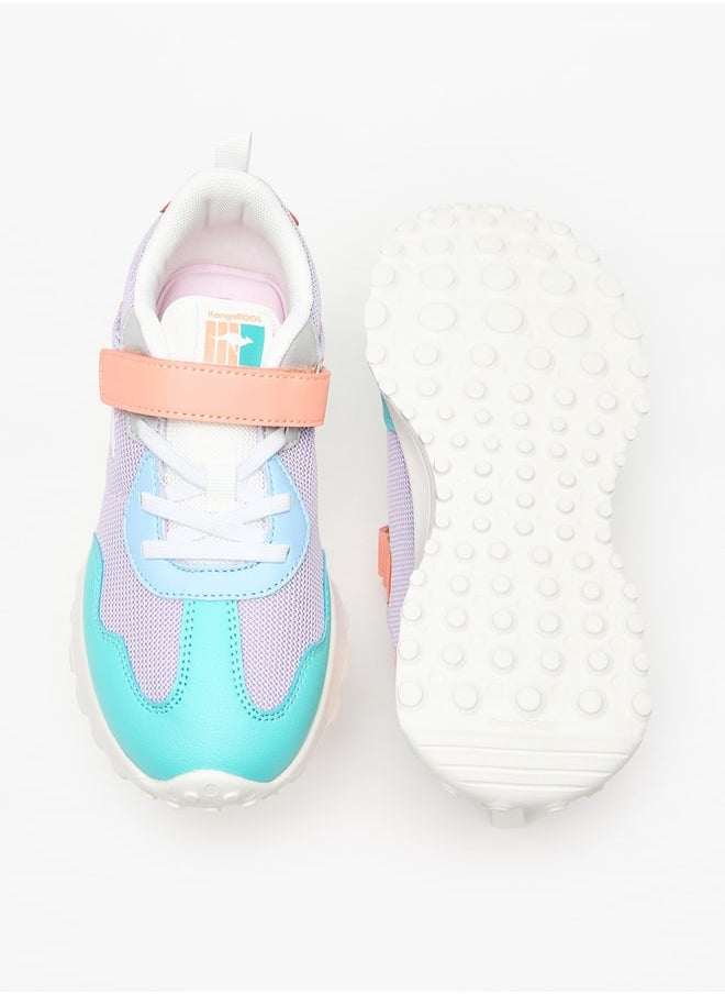 kangaROOS - Girl's Colourblock Sports Shoes with Hook and Loop Closure - Image 1