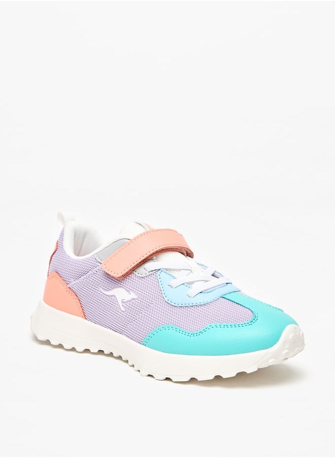 kangaROOS - Girl's Colourblock Sports Shoes with Hook and Loop Closure - Image 1