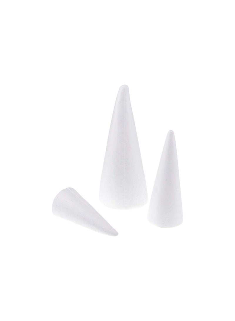GGOOT 3X Cone Polystyrene Foam Styrofoam 3 Sizes fit DIY Crafts Xmas Tree Decor - Image 4