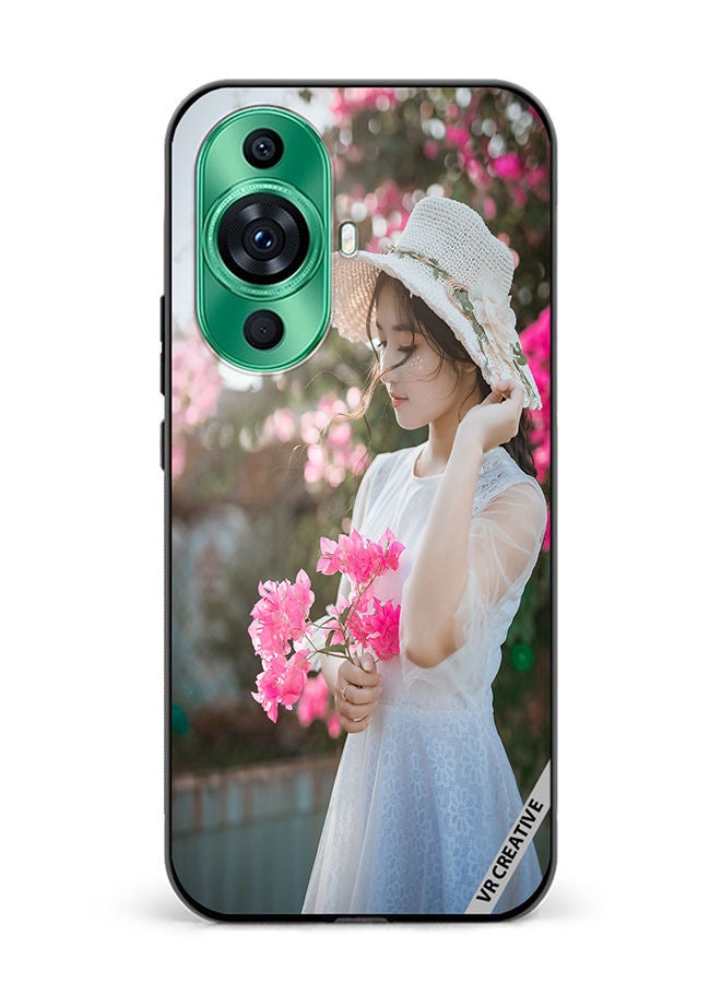 VR CREATIVE Protective Case Cover For Huawei nova 11 Ultra Girl With Pink Flower Design Multicolour - Image 1