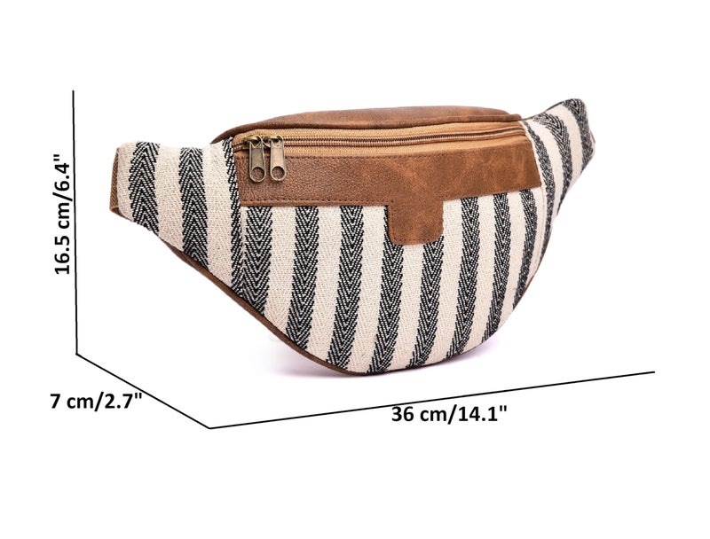 K London Multicolor Canvas Waist Bag for Men & Women | Stylish Travel Fanny Pack with Adjustable Strap | Passport Holder, Belt Pouch for Outdoor, Running, Daily Use | Lightweight Crossbody Bag - Image 2
