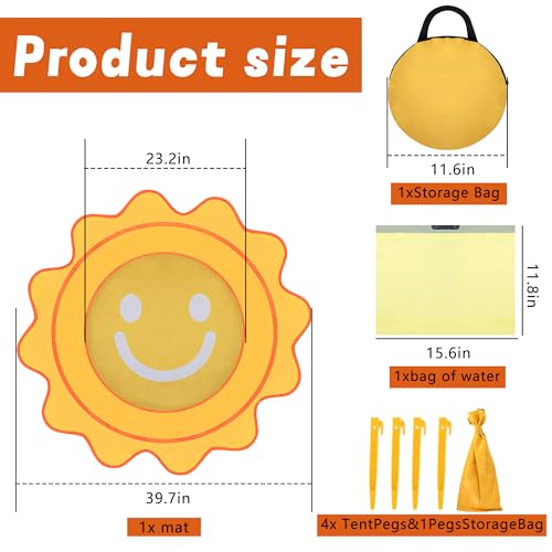 RunNico Pop Up Beach Pool, Portable Toddler Beach Pit with Water Bag and Storage Bag, Cute Shape Beach Pool Puddle for Outdoor Summer Beach Camping Traveling Vacation - Image 2