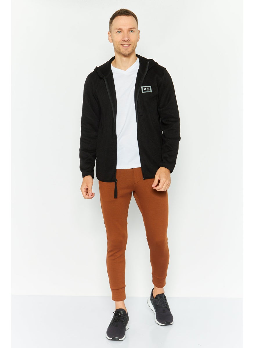 Hurley Men Hooded Long Sleeve Brand Logo Sweatshirt, Black  - Image 2