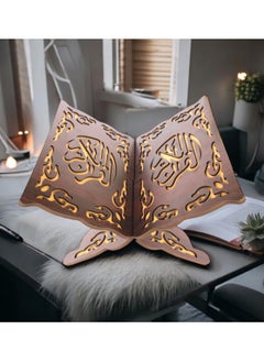 أولودينيز  حامل الكتاب الخشبي العتيق لعرض المصحف الشريف - ركن الصلاة والهدايا في المناسبات  - Image 1