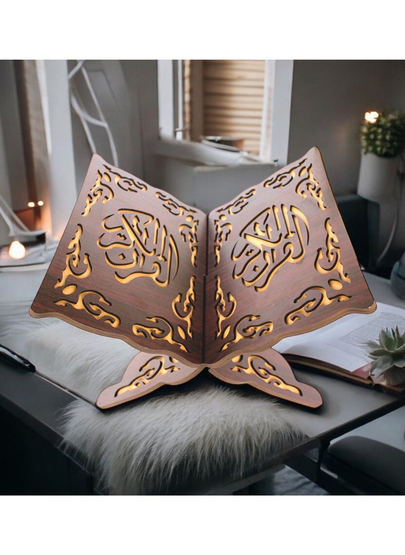 أولودينيز  حامل الكتاب الخشبي العتيق لعرض المصحف الشريف - ركن الصلاة والهدايا في المناسبات  - Image 1