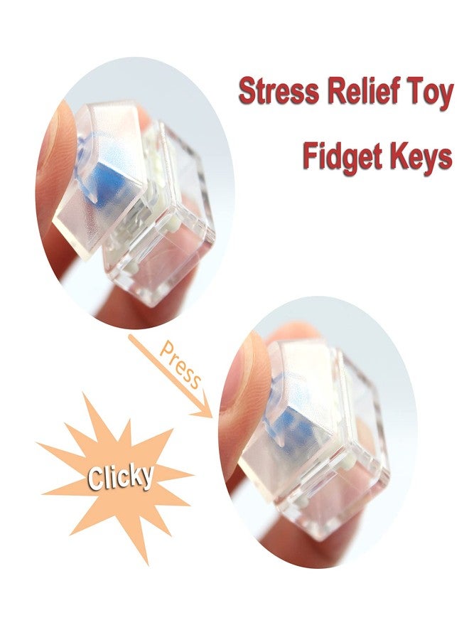 WULEEUPER Keyboard Fidget Toy Mechanical Switch Keyboard Fingertip Fidget Button Stress Relief Toys for ADHD Autism Special Needs (Transparent Color (clicky)) - Image 4