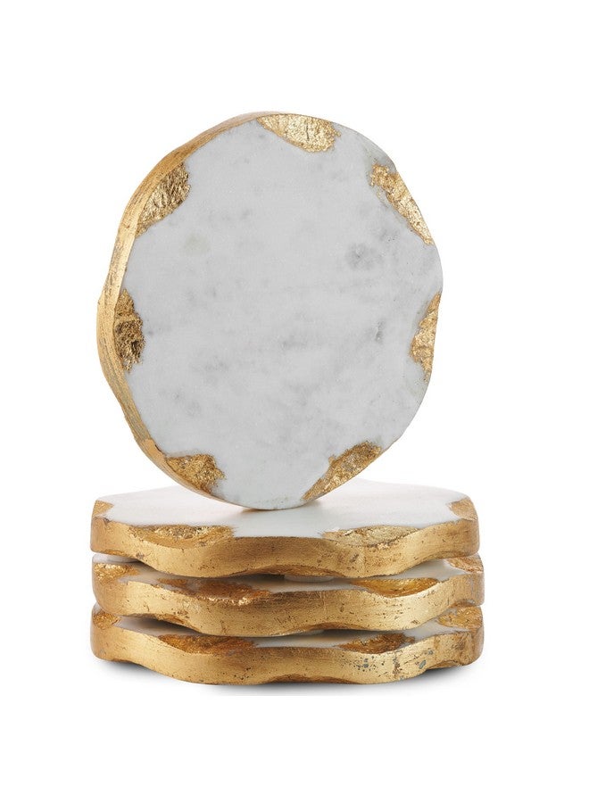 Godinger أكواب دائرية من جودينجر بحافة ذهبية، مجموعة أكواب رخامية، حماية للطاولة، مجموعة من 4 - Image 5