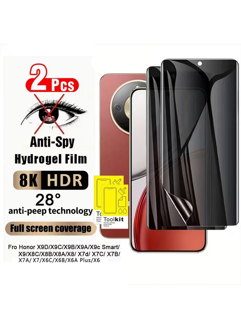 X-level For Honor X9d Screen Protector, Privacy Hydrogel Screen Protector, Case Friendly, Scratch-Resistant, Self-Healing Anti-Spy Screen Protector - Bubble-Free, Full-Screen Protection, High Transparenc（Black Clear） - Image 1