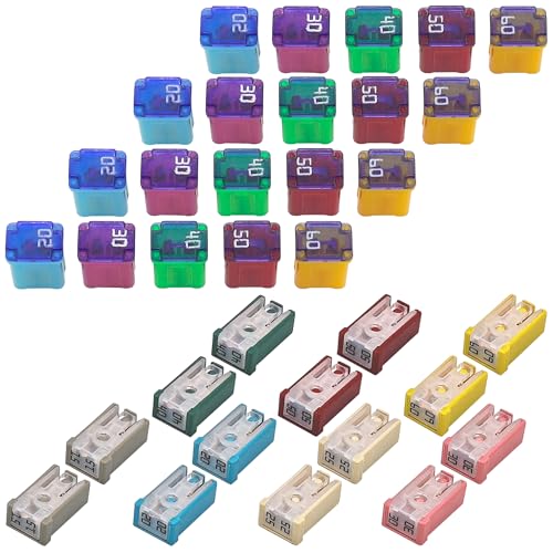 Easily 34 pcs Automotive MCASE Compatible Mini Box Shaped Cartridge Fuse Kit for Foreign and Domestic Cars, Trucks, and SUVs - Image 1