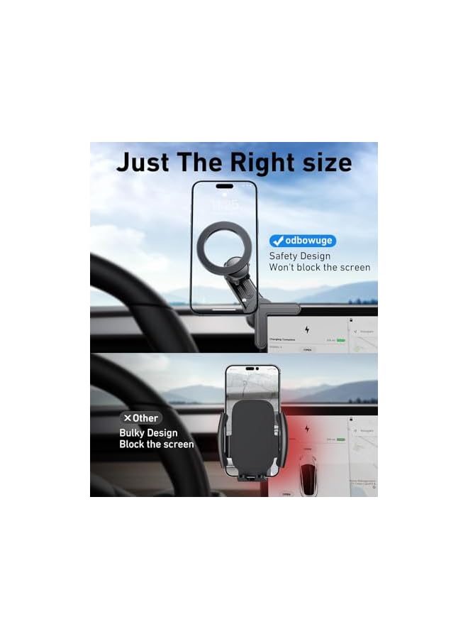 S-TOP Tesla Phone Mount for Model 3/Y – Strong Magnetic MagSafe Car Holder, 360° Adjustable, Super Stable Mount for iPhone 15/14/13/12 Pro Max, TeslaMOUNT 2 - Image 2