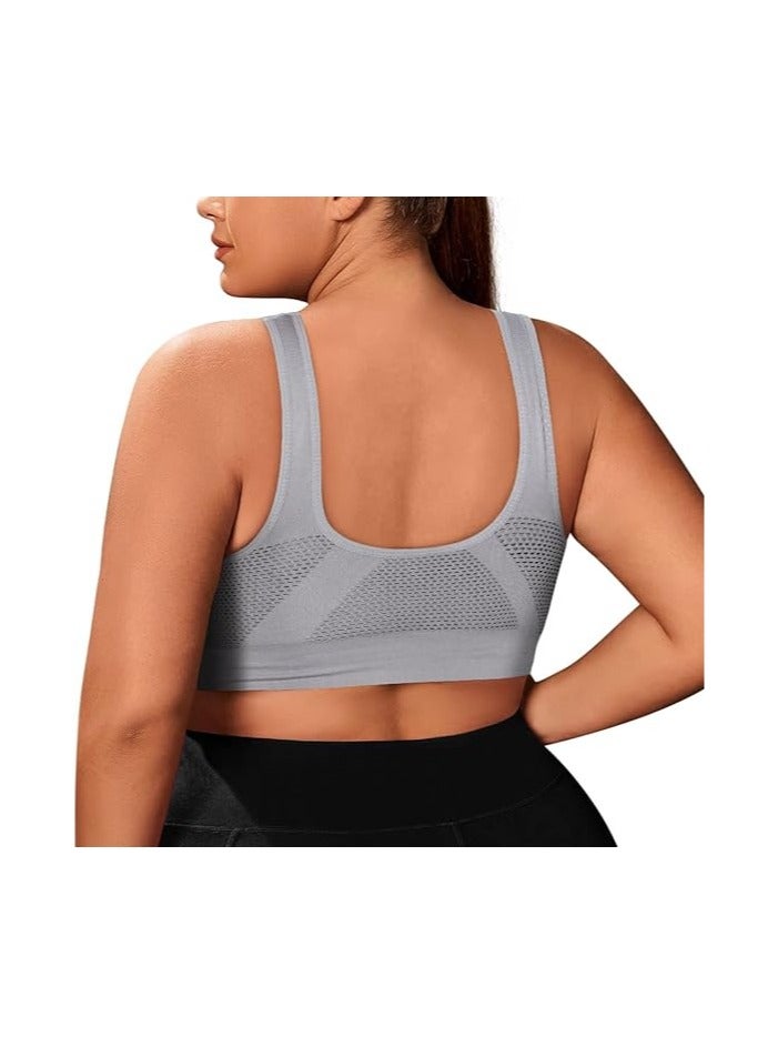 Women Sports Bra Comfortable Sleep Bras No Underwire Seamless Workout Yoga Bra of 3 Pack - Image 3