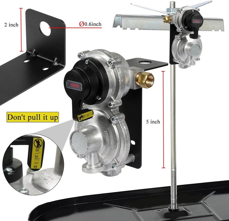 NQN 2-Stage Automatic Changeover LP Propane Gas Regulator with Two 18" RV Pigtail Propane Hoses with Gauge, Stainless Braided QCC1 1/4" Inverted Male Flare, Ideal for Trailers and Camper RVs - Image 3