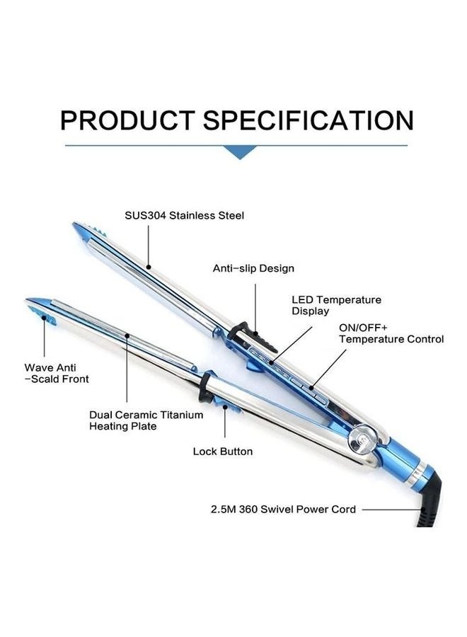 BGM Nano Titanium Ionic Styling Hair Straightener, Curl and Straighten Hair With One Professional Tool,with Constant Temperature Control 2-in-1 and Curler Dual-Purpose Fast Heating Curling,5 Heat Setting Curling Iron, for All Hair Type - Image 5