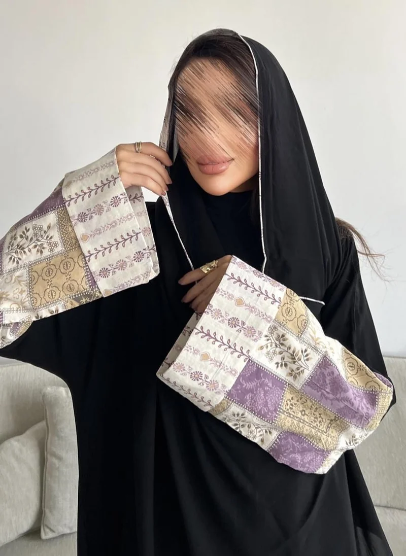 Lusin Abaya Royal Crepe Abaya with Luxe Folded Indian Linen Sleeves
