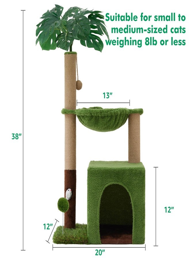 Woochpet 37" Cat Tree Tower for Indoor Cats，2-in-1 Multi-Functional Comfort with Premium Sisal Scratching Post, Cat Cando with Mouse Hole and Plush Toy Ball Large Hammock for Kitty or Small Cats - Image 2