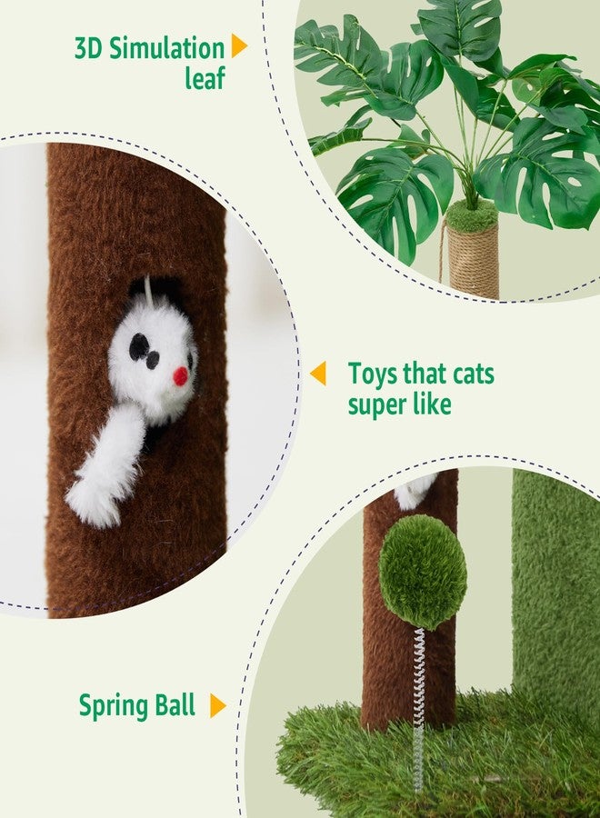 Woochpet 37" Cat Tree Tower for Indoor Cats，2-in-1 Multi-Functional Comfort with Premium Sisal Scratching Post, Cat Cando with Mouse Hole and Plush Toy Ball Large Hammock for Kitty or Small Cats - Image 5