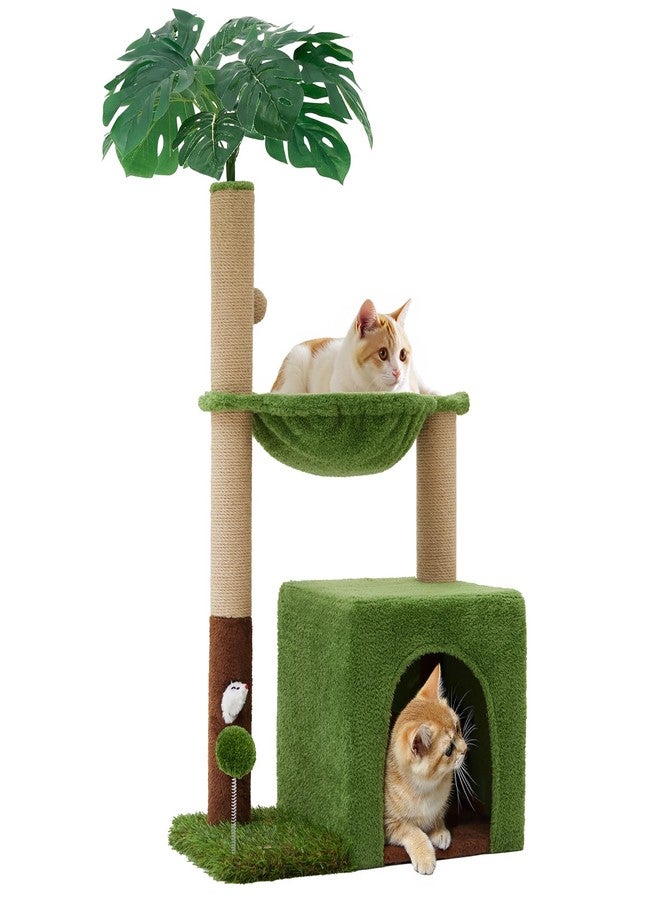 Woochpet 37" Cat Tree Tower for Indoor Cats，2-in-1 Multi-Functional Comfort with Premium Sisal Scratching Post, Cat Cando with Mouse Hole and Plush Toy Ball Large Hammock for Kitty or Small Cats - Image 1